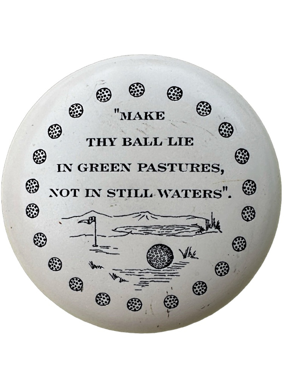 Vintage Resin Porcelain Paperweight 2 3/4” Golf Themed Decor